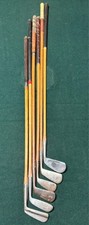 W12 Antique Lot 6 Piece Vtg 20s 30s Hickory Shaft Original Wood Golf Club Set