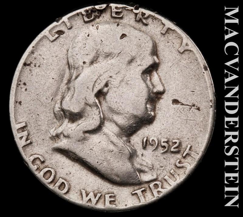 1952 Franklin Half Dollar- Silver- Scarce Better Date- No Reserve #L9361