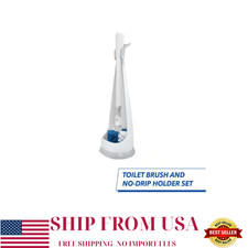 Toilet Brush and No-Drip Holder Set