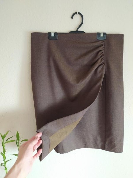 Women Etro Skirt Khaki Wool 42 / XL / 50