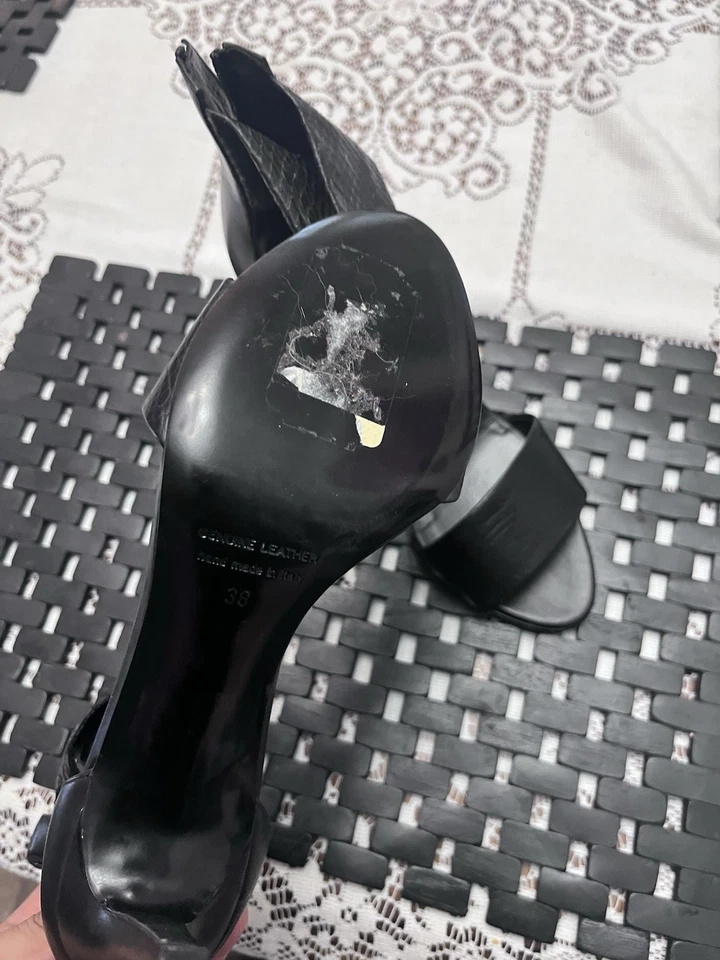 Pierre Hardy Strappy Open-Toe Heels Suede Snake-Embossed Leather 38 - Image 4 of 4