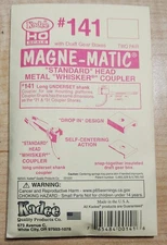 HO SCALE KADEE #141 LONG UNDERSET SHANK STANDARD HEAD METAL WHISKER COUPLERS 