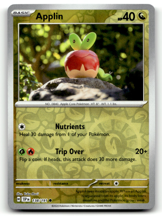 Applin 138/191 Reverse Holo Common SV08: Surging Sparks LP