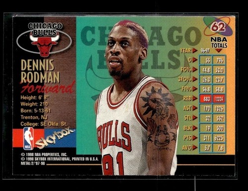 1997-98 Metal Universe Dennis Rodman #62 - Picture 2 of 2