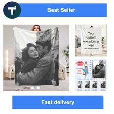 Custom Photo Blanket Personalized Flannel Throw Soft Warm Gift