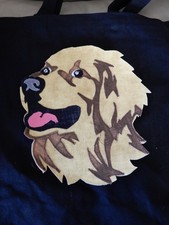 Adorable Artisan Crafted Appliqu  Dog Tote Bag   Customizable Canvas Bag Color