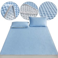Lenzuolo Antiscivolo Seta Ghiaccio Morbido Tappetino Aria Condizionata Materasso Lavabile in Lavatrice