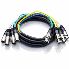 - 4 Channel XLR Snake Cable - 10 Feet Long - Audio Snake for Live Live, Recor...