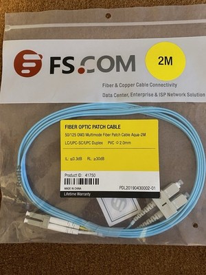 2m OM3 Aqua Fibre Optic Fiber Patch Cable - 50/125 LC/UPC - LC/UPC Duplex - 2mm