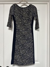 Lauren Ralph Lauren, Women’s Sheath Dress, Navy Animal Print ¾ Sleeve, Size 0P