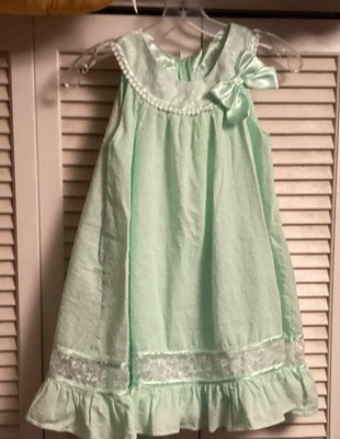 VG+ Bonnie Jean Girls Party Lace Sleeveless Dress Bow Lime Green Size 10