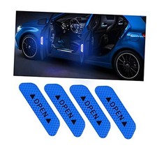 Reflective Open Warning Stickers for Car Door, Night Visibility Auto 4PCS Blue