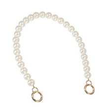 Imitation Pearl Purse Strap, 20" Handbag Chain with Spring Clasp, 16mm
