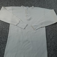 VTG Sears Shirt Mens XLT White Waffle Knit Thermal Long Johns Baselayer Top USA