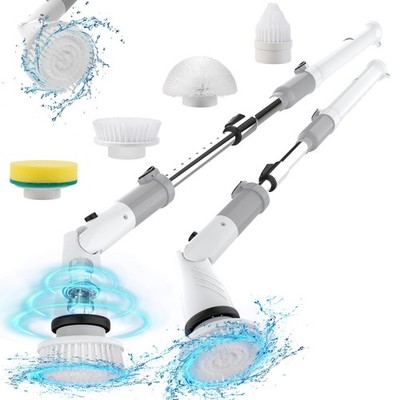 Swtroom Electric Spin Scrubber, Cordless Power Brush Floor Scrubber White