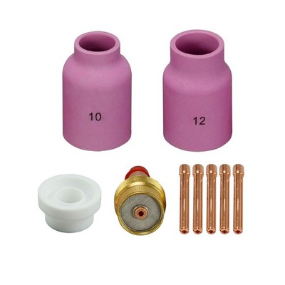 TIG Gas Lens Collet Body Kit Jumbo Alumina Nozzle WP 17 18 26 Torch 9 PCS