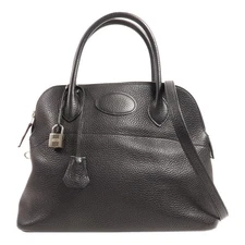 HERMES PHW Bolide 31 2 Way Shoulder Bag Handbag Clemence Leather Noir
