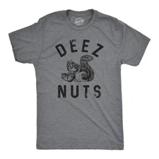 Mens Deez Nuts T Shirt Funny Squirrel Acorn Adult Nut Joke Tee for Guys