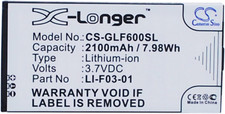 CS 2100Mah Battery for Golf Buddy DSC-GB600, GB3-PT4, Platinum 4, PT4