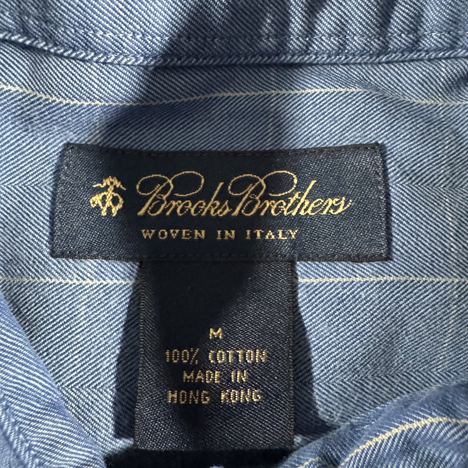 Brooks Brothers Dress Shirt Mens M Blue Plaid Woven Made In Italy