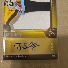 2023 Panini Silhouette Greg Lloyd Gold Patch Auto Steelers /75 #SA-GLD