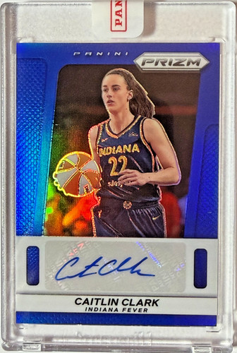 2025 WNBA PRIZM BLUE THROWBACK #37/75 CAITLIN CLARK FACTORY ENCASED PERFECT AUTO