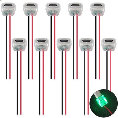 10PCS LED USB Type-C Female Chassis,3A 2-pin Soldering Jack,2 Wire USB C Pane...