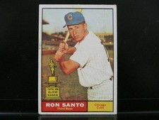 1961 Topps Baseball Card #35 Ron Santo - Chicago Cubs Rookie VG/VG+. rookie card picture
