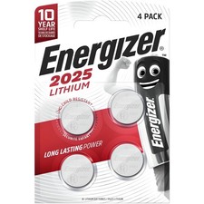 Image of Energizer Lithium CR2025 Batteries 4 Pack 3V Coin Cell Car Key Fob Remote