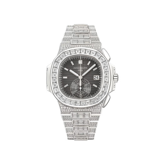 Patek Philippe Nautilus 5980/1400G-010 Chronograph White Gold Black Dial