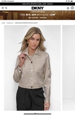 Dkny Cropped Sateen Jacket Large