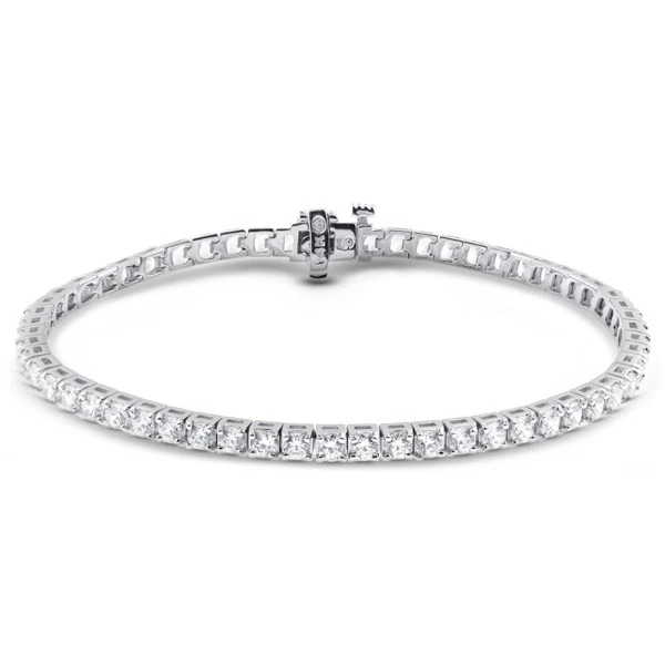 Brazalete Tenis Cabeza Cuadrada 14k Diamantes Extraídos Tierra Redonda 2ct G SI2 Cabeza Foto 2 de 4