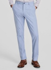 Michael Kors Men's Blue Classic-Fit Stretch Flat-Front Dress Pants Size 32W 32L
