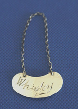 Antique  Sterling Silver Whisky Noggin label - 1913/4