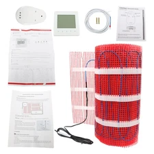 Mat Kit 120V 100 sqft Electric Radiant Floor Heating System Tile with Thermostat