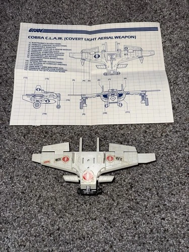 GI Joe CLAW Vehicle W/ Instructions Incomplete (missing Top Gun)