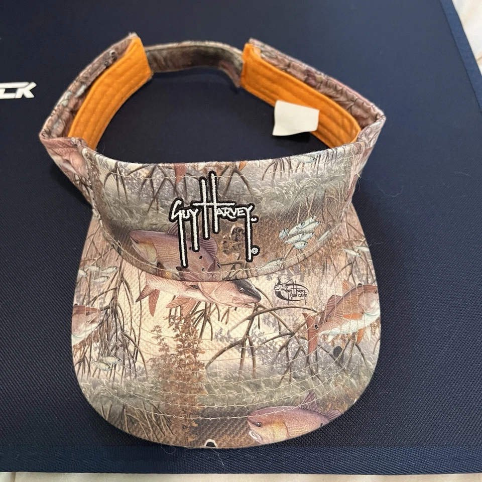 Guy Harvey Camuflaje Visera Sombrero Pesca Poliéster Logo Ajustable Foto 2 de 4