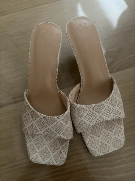 womens Kitten heeled sandals slide mules