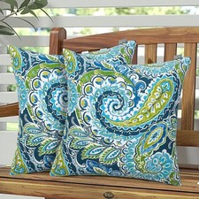 Pack of 2 Indoor Outdoor Waterproof Throw Pillow Covers 18 x 18 Inch Decorative