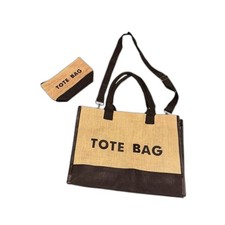 Tan and Black Tote Bag Set
