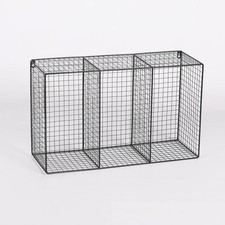60cm Black Metal Wire Wall Shelf Unit Industrial Mesh Storage Display Organiser