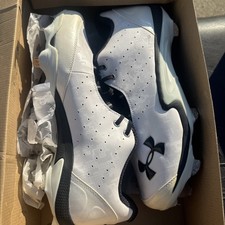 Under Armour UA Natural Low ST Cleats Size 16 White Black NEW Other Baseball