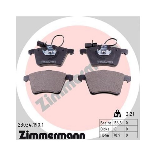 ZIMMERMANN Ensemble De Plaquettes De Frein Avant Pour VW T4