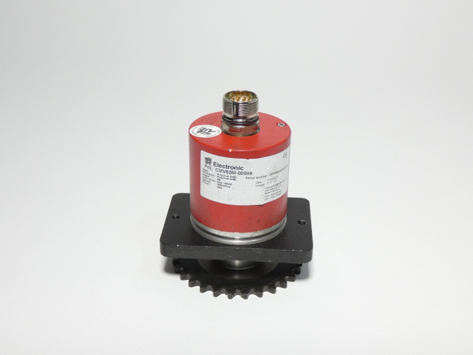 TR Electronic CMV65M-00009 Absolute Rotary Encoder w/ Sprocket 11-27VDC