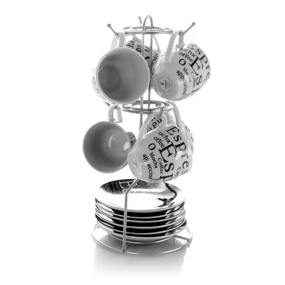 Espresso Expressions 2.5 Oz. Espresso Cups with Saucers (Set of 6)