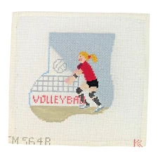 Kathy Schenkel Volleyball Girl Mini Stocking Handpainted Canvas | Partially Done