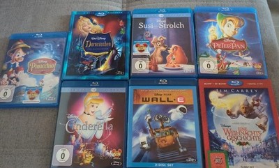 Blu-ray Disney Filme 7 Stück -Wall.E,Pinocchio,Cinderella,Dornröschen...USW