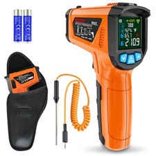 MESTEK Infrared Thermometer Gun, Non Contact Digital Orange -58 F to 1472 F