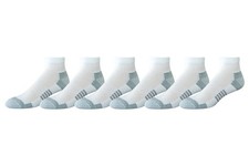 Amazon Essentials Men's Athletic Ankle Socks, Cushioned with 13-15, White