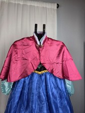 Disney Store Authentic Deluxe Frozen Princess Anna Halloween Dress w/Cape Sz 7/8